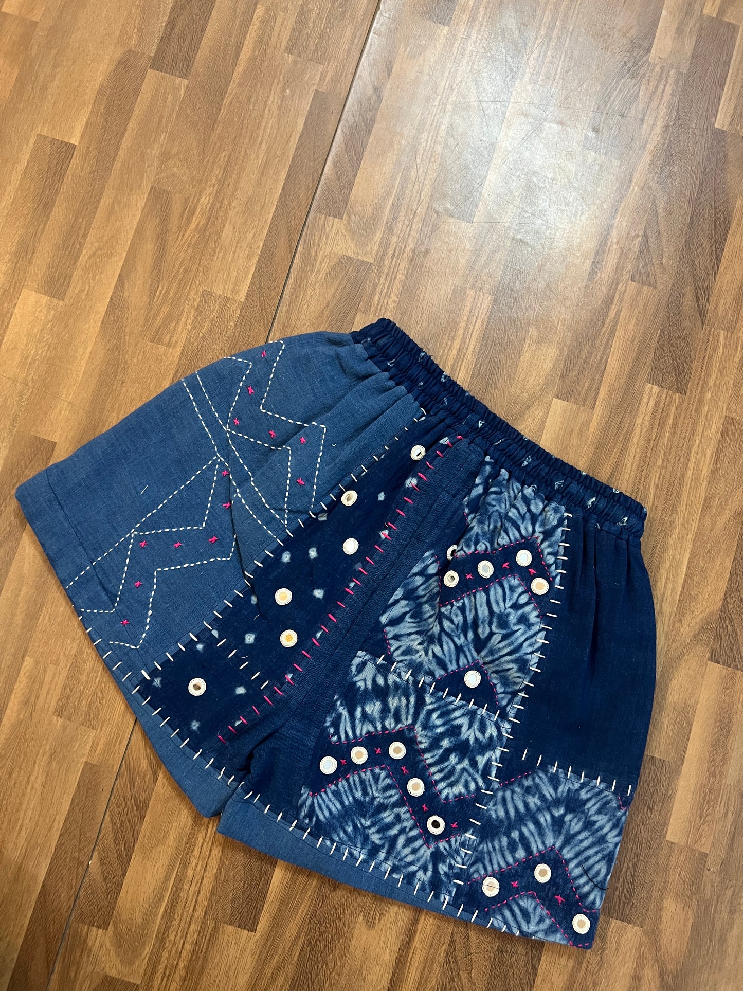 Upcycle Bandhani Mirror Shorts