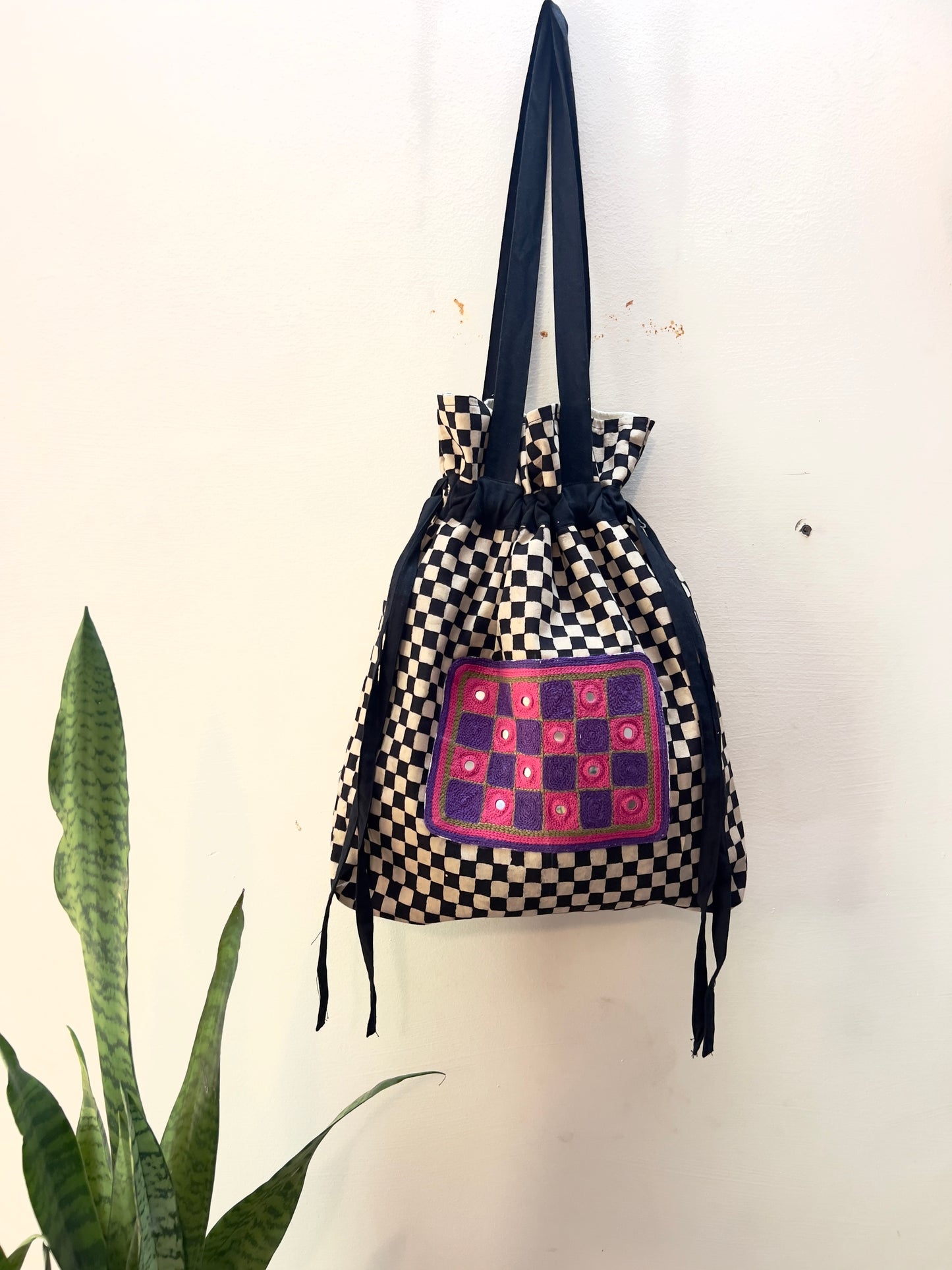 Rabari Mirror Checks Tote